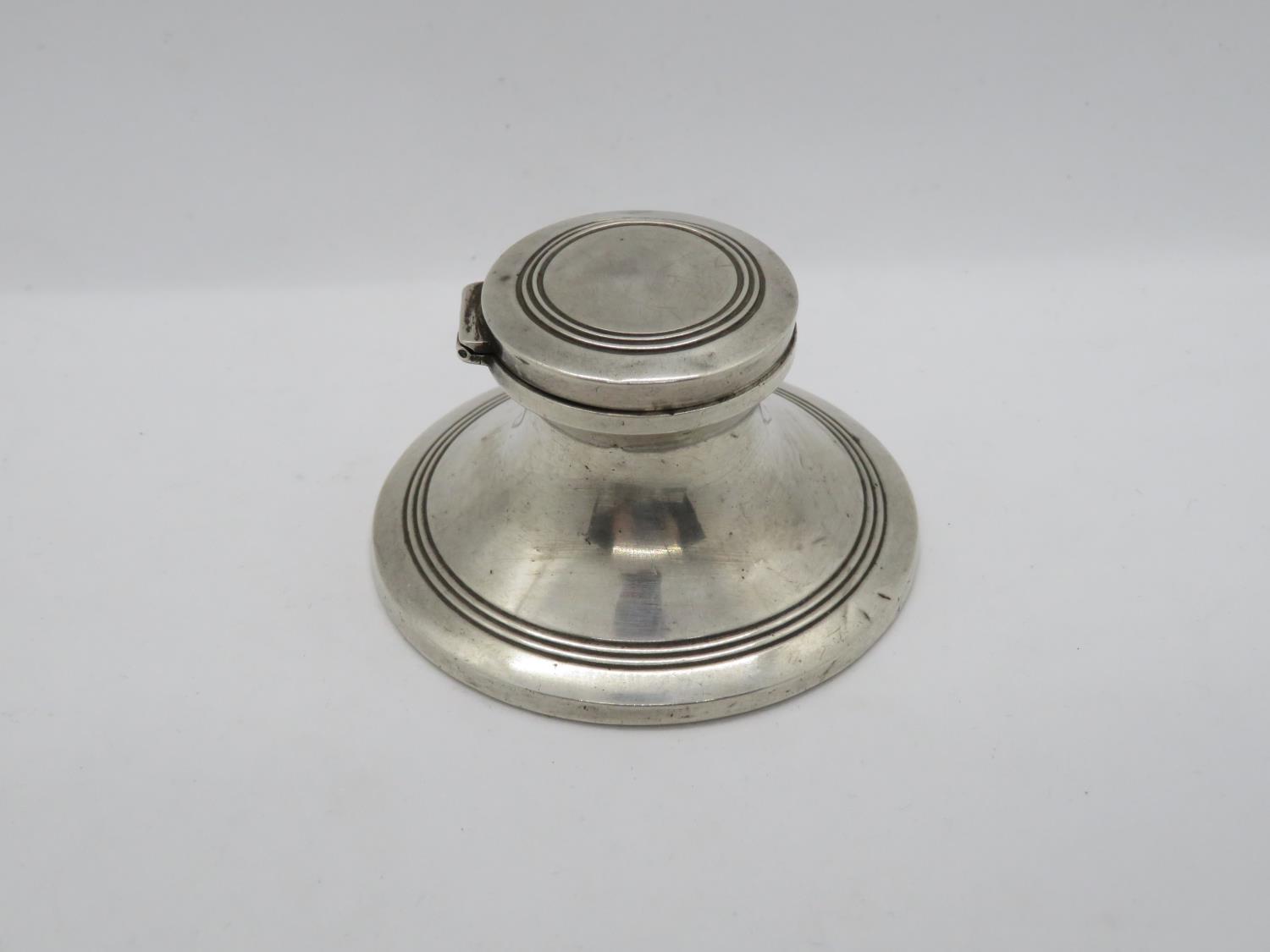 Silver HM inkwell