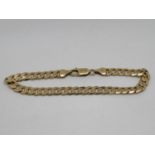 HM 9ct gold curb link bracelet 8" long 9.3g