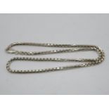Heavy HM silver and cut Venetian box link chain 18" 22.7g