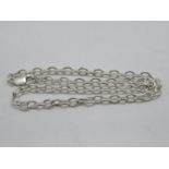 HM silver oval trace link chain 17" 27G