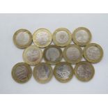 12x £2.00 coins some rare