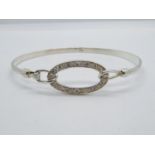 HM silver bangle set with CZ stones 9.5g