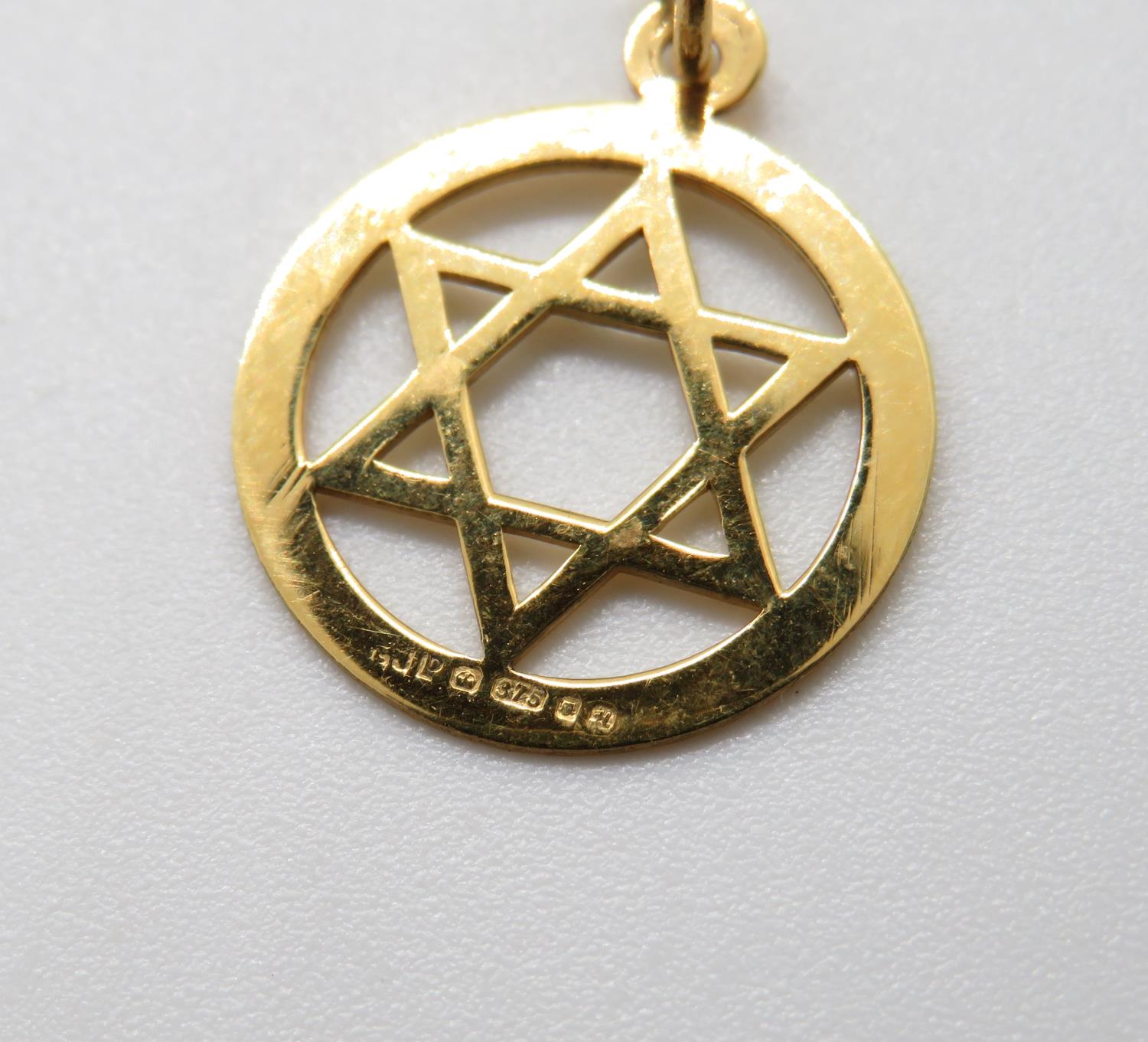 Vintage George Jensen 9ct gold Star of David London 1982 - Image 3 of 3