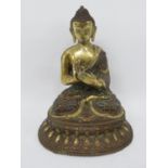 7" bronze gilded Buddha