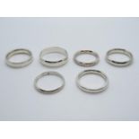 Assorted silver wedding rings 18.7g