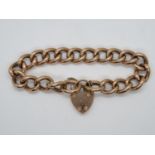 9ct gold chain bracelet with lock and chain 19g