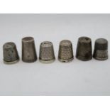 6x silver thimbles