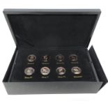 Kings and Queens of England medallion set in box