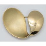 Large modernist gold on silver brooch 18.2g