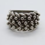 Vintage silver shot ring HM London 1975 size P 13.9g