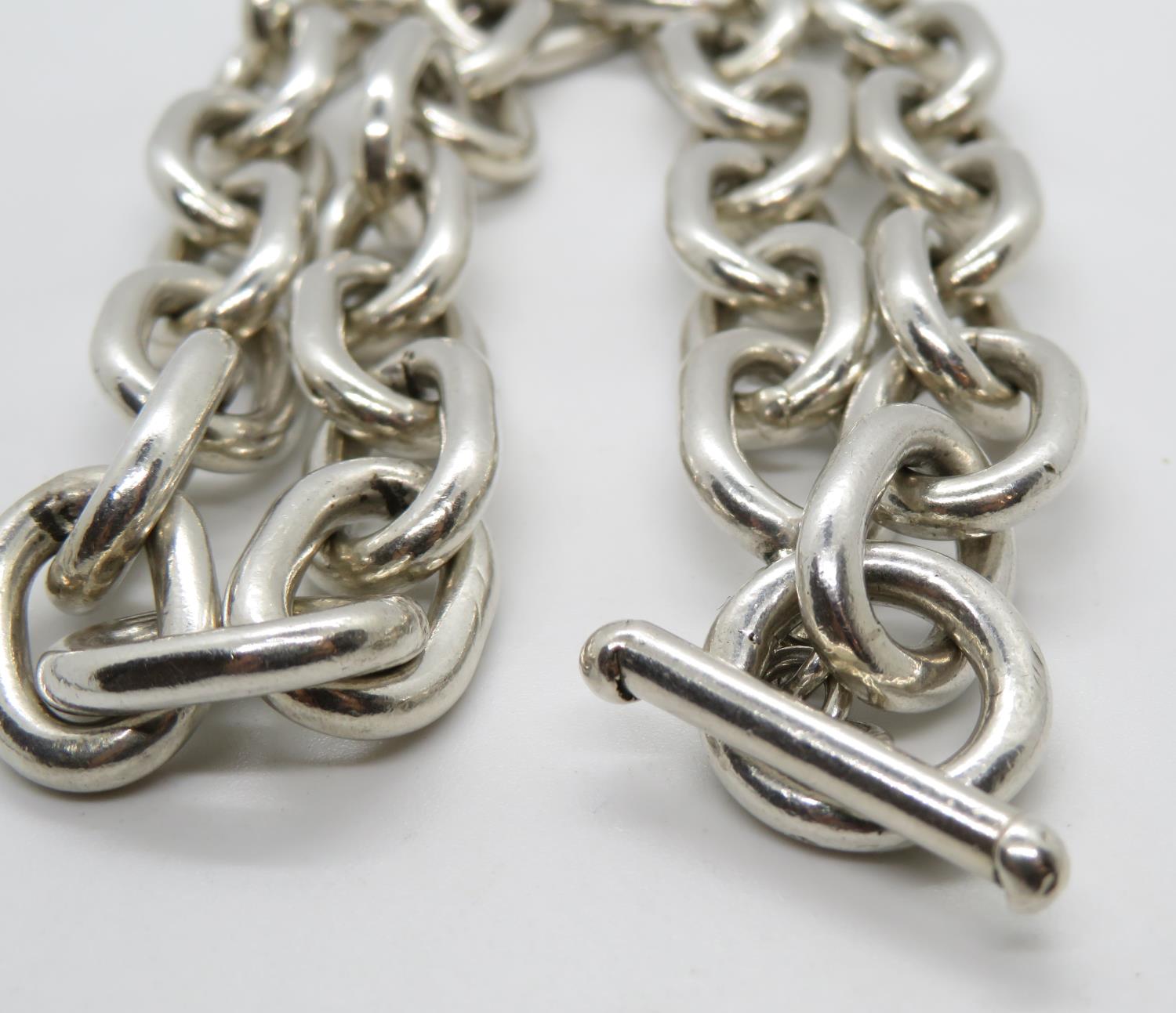 Vintage solid silver trace link chain 18" 125g - Image 2 of 2