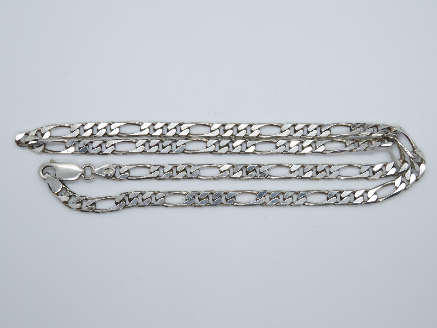 Silver Figaro link chain 18" 15.8g