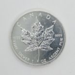 Canadian Maple Leaf pure silver 999 $5.00 2005