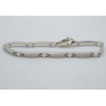 HM modern silver bracelet matt finish. 7.75" 18.7g