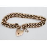 9ct gold chain bracelet with lock fully HM 19.7g