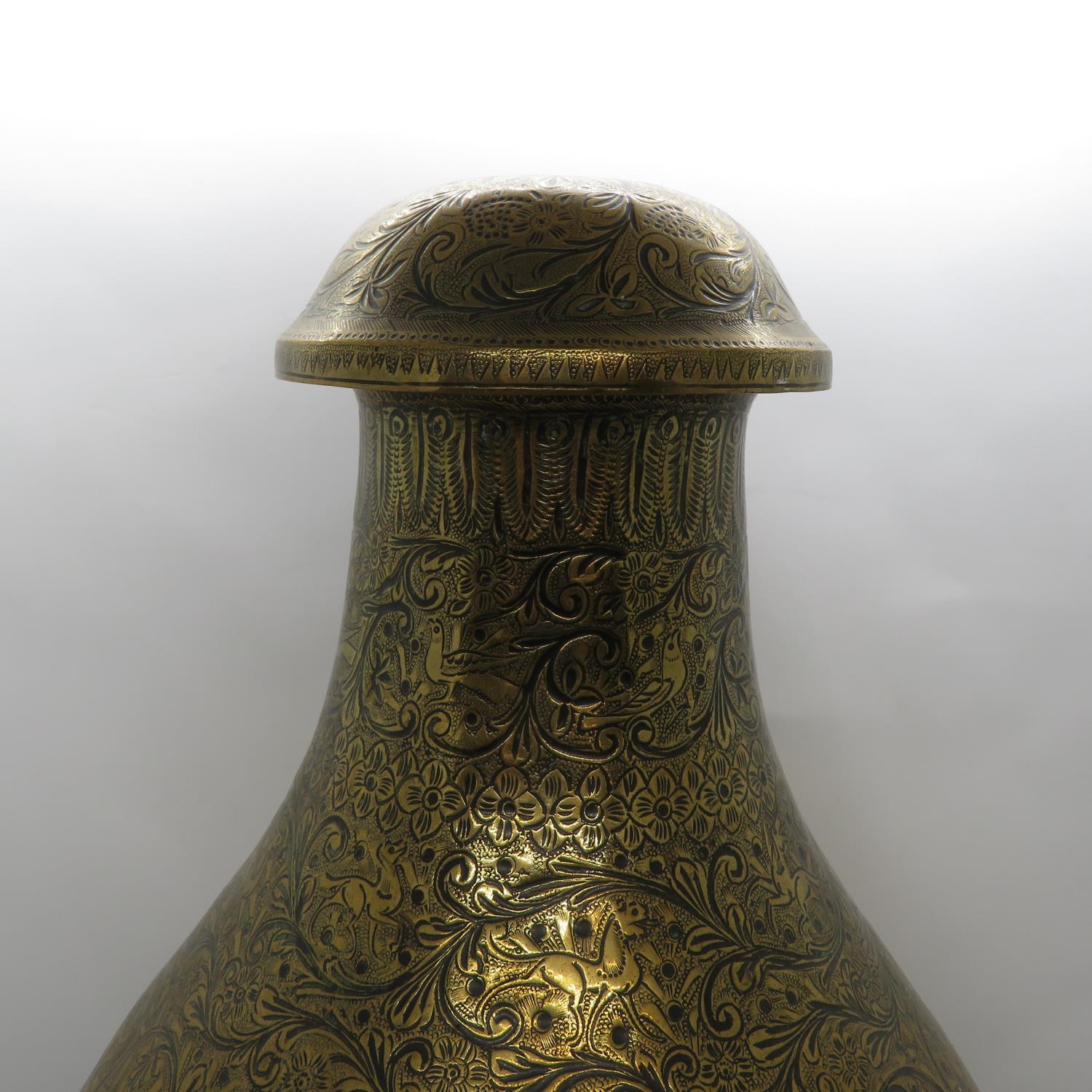 15" highly embossed bronze water carrier with lid - Image 3 of 5