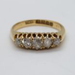 18ct with .5ct diamond ring size O 3.9g