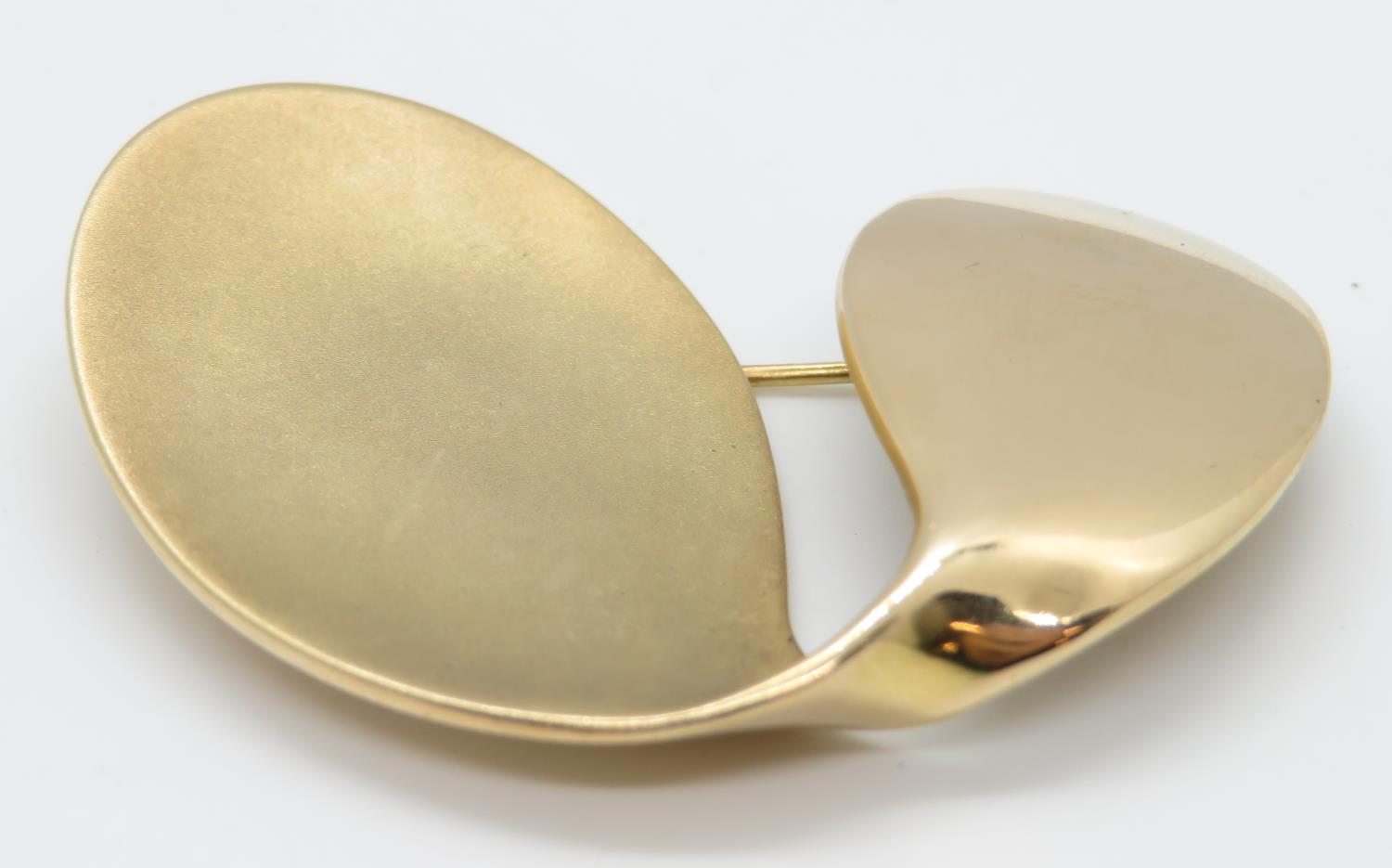 Large modernist gold on silver brooch 18.2g - Image 2 of 3