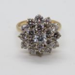 9ct gold bling ring set with CZ stones 4.3g size M