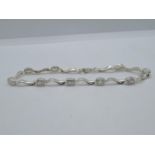 Silver bracelet set with oval CZ stones 7.5" 7.1g