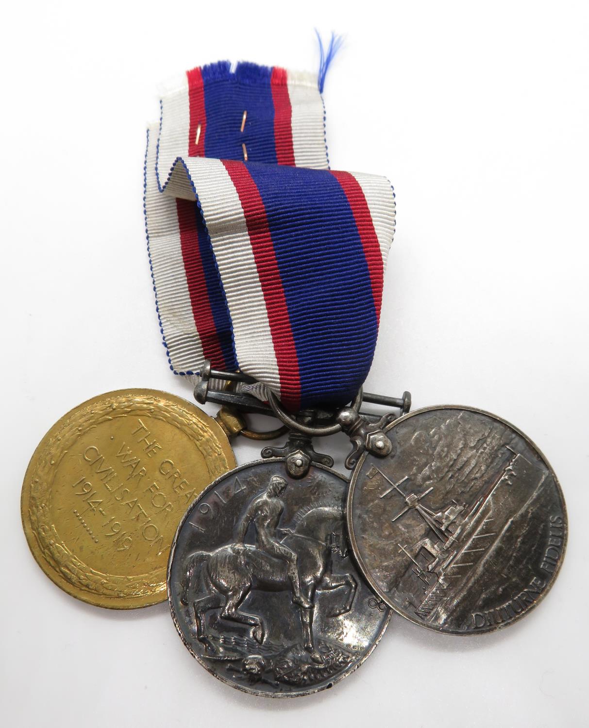 Trio of medals to HE Roberts ABRFR. WWI