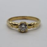 18ct diamond ring .45ct diamond size S