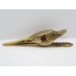 Duck's head with glass eyes, sprung beak menu holder or desk paper holder