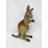 Steif articulated Kangaroo with baby in pouch 21" high with original sales tag