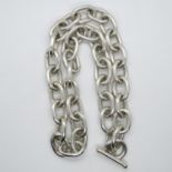 Vintage solid silver trace link chain 18" 125g