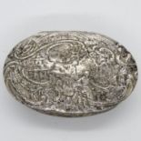 Nice early small patch box in silver with Castle design to lid - possibly French HM to base