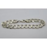 Large gentleman's HM silver bracelet 9.5" 32g