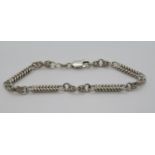 Silver herringbone style bracelet 7.5"