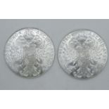 2x restrike Therese coins guaranteed silver 55g