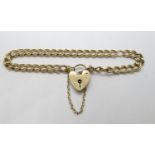 6.7g 7" ladies bracelet 9ct gold with lock and chain