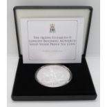 Longest Reigning Monarch 5oz silver proof coin in box