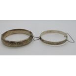 2x silver HM bangles 36g