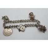 36g silver charms and bracelet