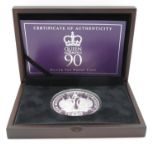 QEII 90th Anniversary silver £5.00 proof coin in box