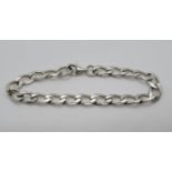 HM silver bracelet with lobster claw fastener 11.75