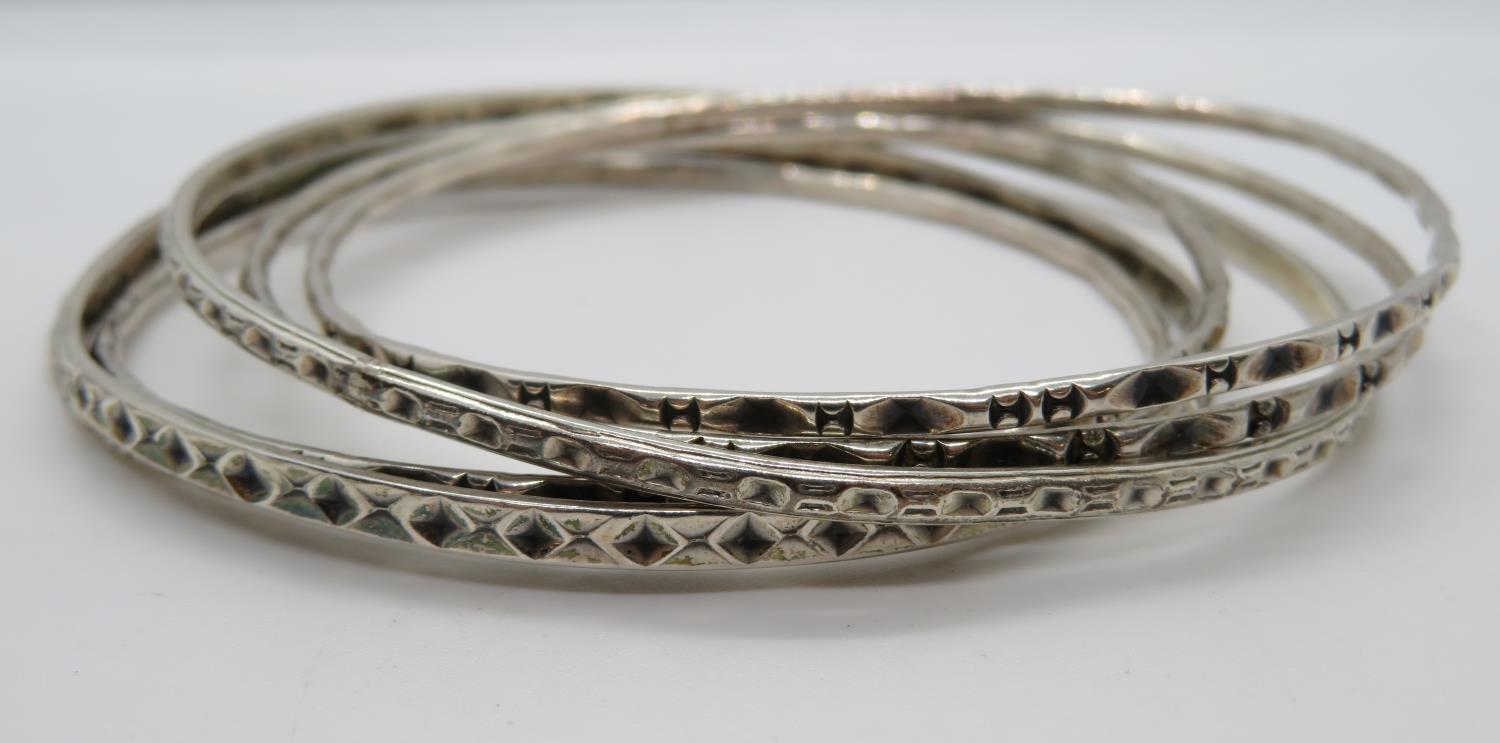 40g HM silver bangles - Image 2 of 2