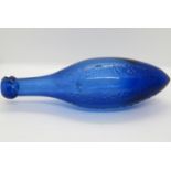 Blue Gilpin and Co Torpedo bottle 10" long - broken air bubble to lip otherwise nice condition