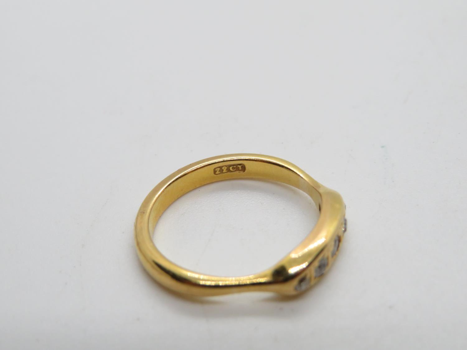 HM 22ct gold firestone diamond 3.4g ring size K+.5 - Image 2 of 2