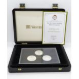 2011 Royal Wedding set of 3x silver proof £5.00 coins in wooden box