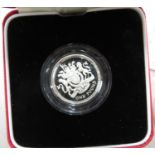 1993 UK silver proof Piedfort £1.00 boxed with paperwork