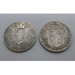 2x half crowns 1900 and 1916