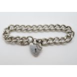 lver bracelet with lock and chain London 1968 HM 8.5" 48g