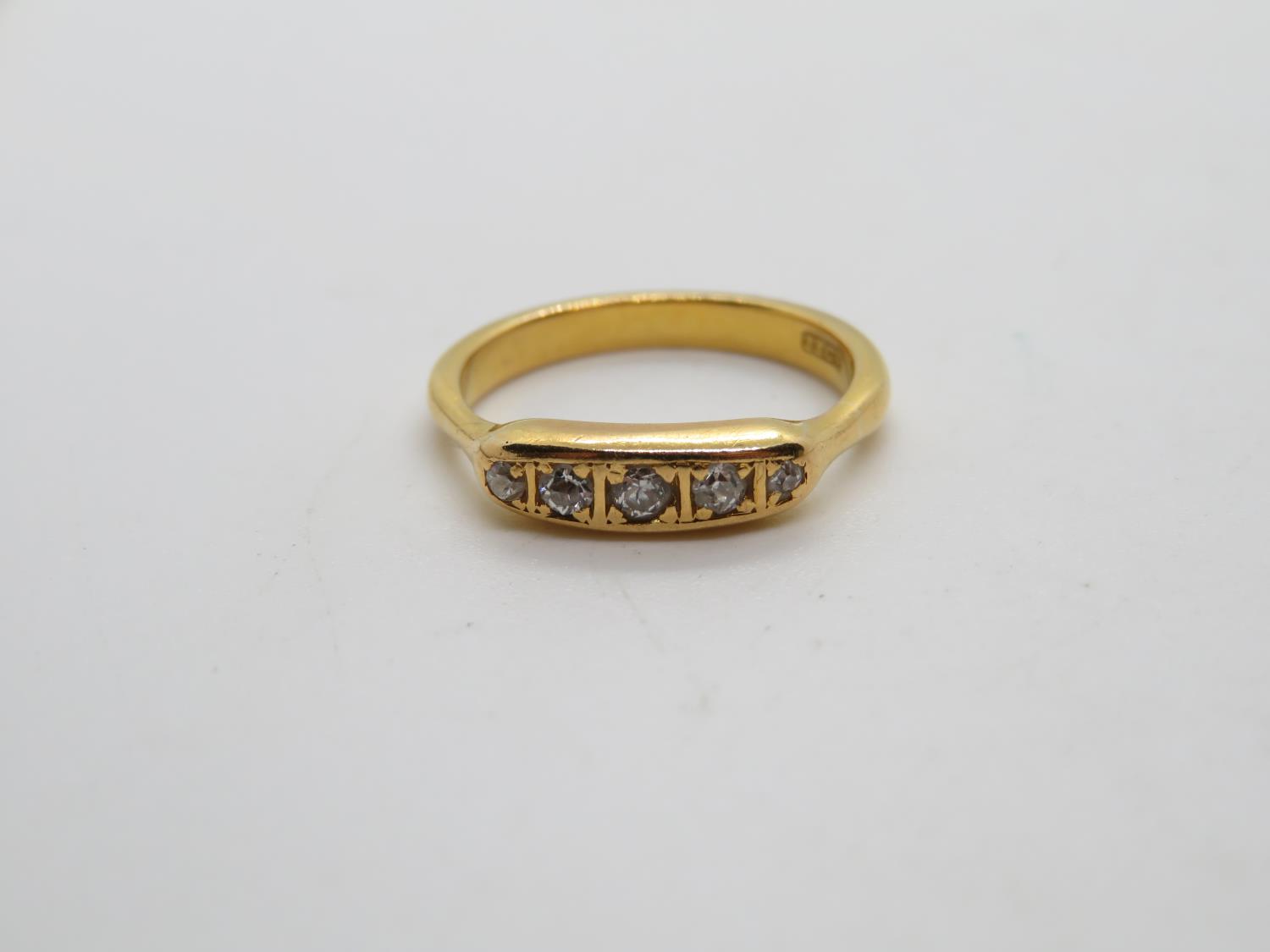 HM 22ct gold firestone diamond 3.4g ring size K+.5