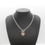 Silver Tiffany style necklace with heart 16" 28.8g