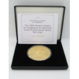 Duke and Duchess of Cambridge 2014 gold plated silver 925 5oz coin in box with sleeve