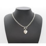 HM silver Tiffany style necklace with 2x hearts 36.1g